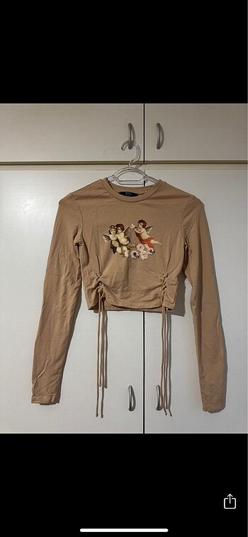 İp detaylı crop bluz