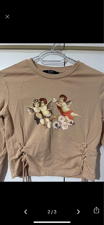 Bershka İp detaylı crop bluz