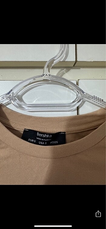 s Beden camel Renk İp detaylı crop bluz