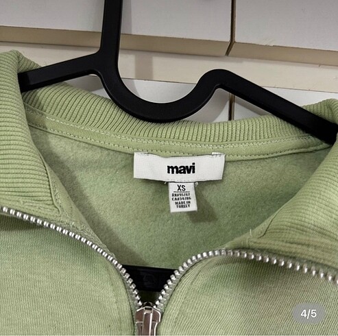 xs Beden yeşil Renk Fermuar Detaylı Crop Sweatshirt