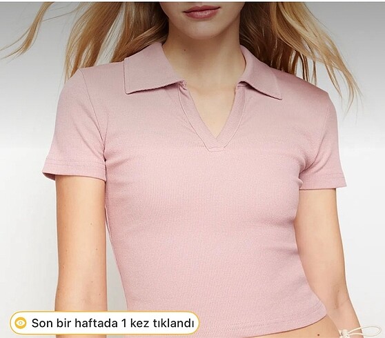 Trendyol & Milla Fitilli Kadife Crop Bluz