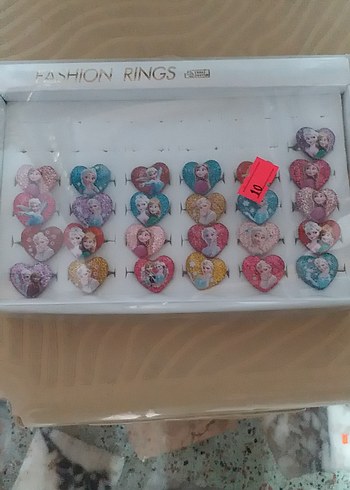 Renkli Baskılı Düğmeli Çocuk Yüzükleri