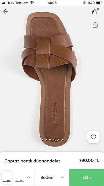 37 Beden kahverengi Renk Pull and bear terlik