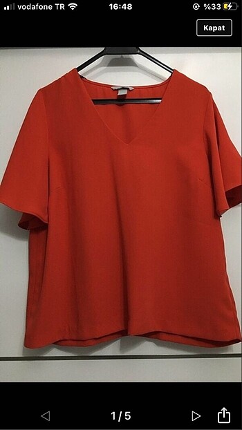 H&M 42 beden kısa kol bluz