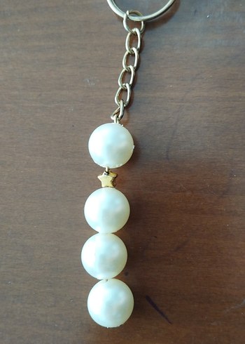 Diğer Beyaz Boncuklu Minimalist Anahtarlık