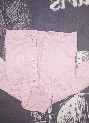 Pembe denim ceket - Görsel 2