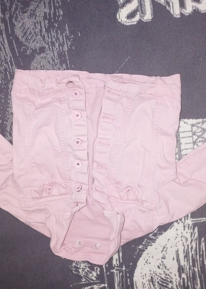 Pembe denim ceket - Görsel 2