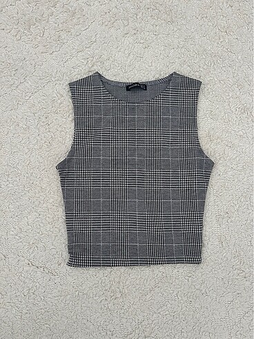 Ekose desenli crop