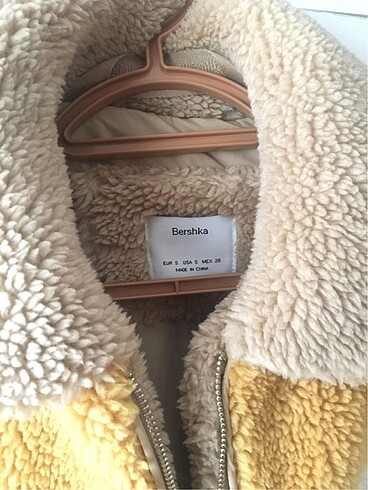 s Beden camel Renk Bershka suni peluş mont