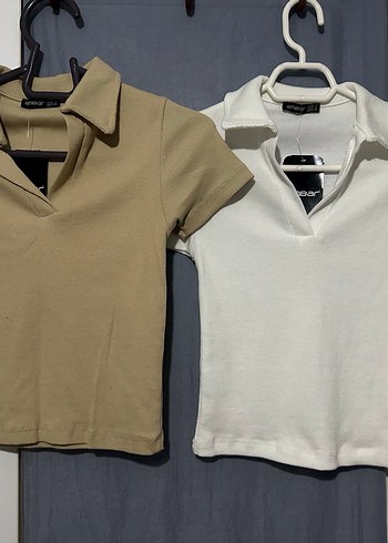 Beyaz V Yaka kaskorse Tişört - Görsel 7