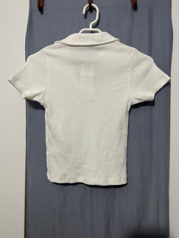 Beyaz V Yaka kaskorse Tişört - Görsel 5