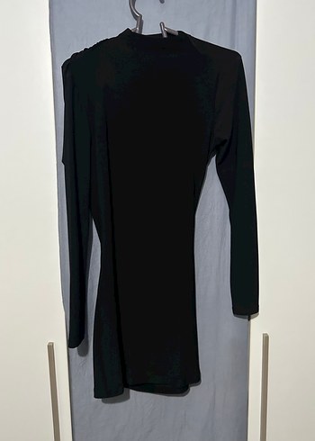 Drapeli Uzun Kollu mini Elbise - Görsel 3