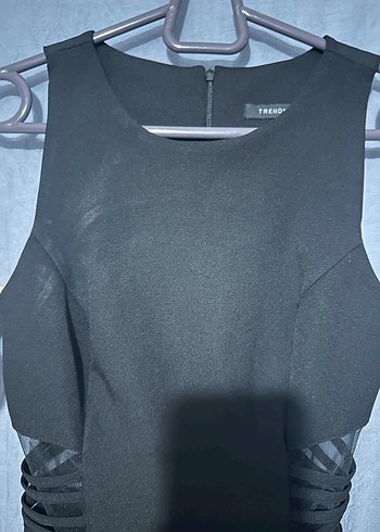 Siyah bel tül detaylı şık abiye mini Elbise - Görsel 4