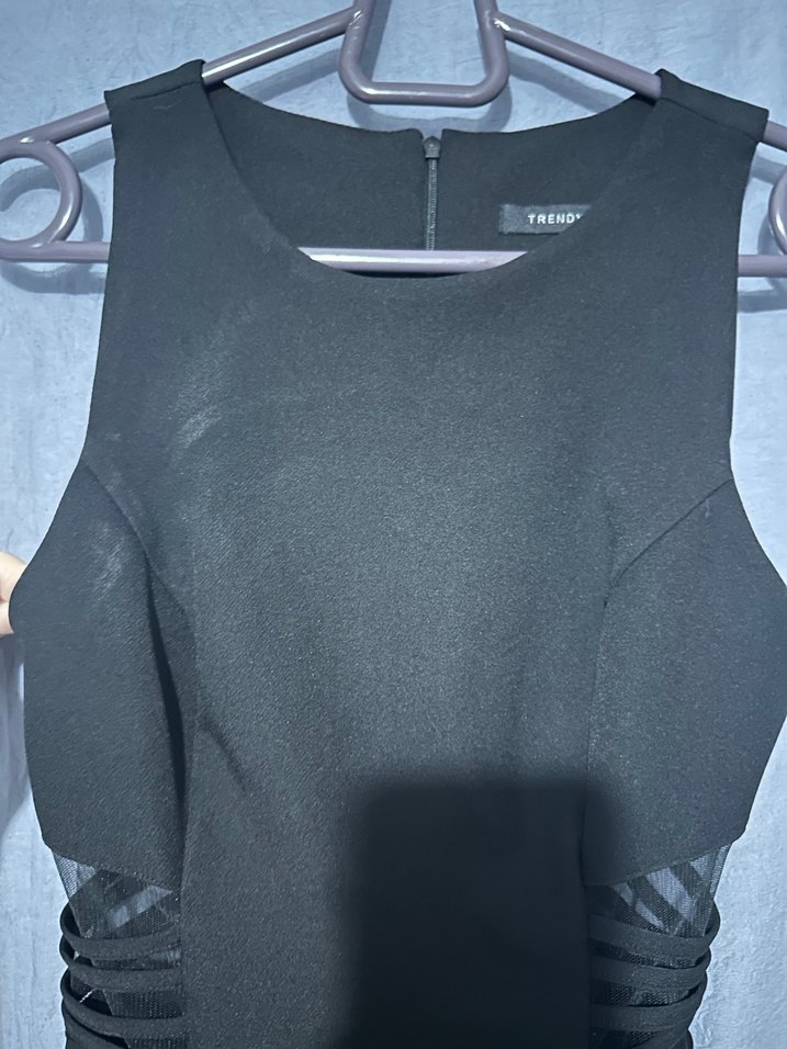 Siyah bel tül detaylı şık abiye mini Elbise - Görsel 4