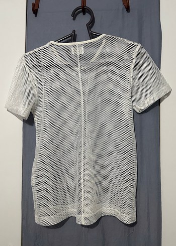 Kadın Beyaz File tişört üst - Görsel 2