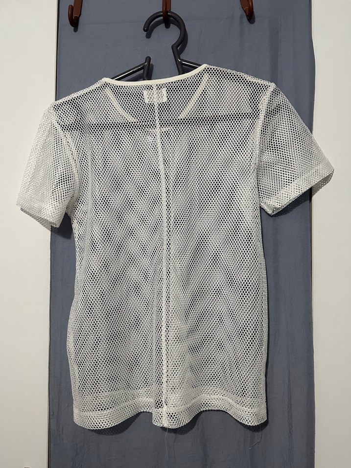 Kadın Beyaz File tişört üst - Görsel 2