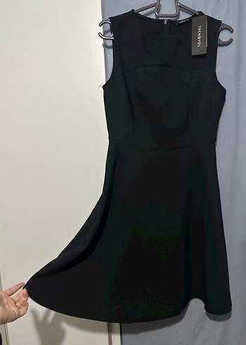 Siyah Kolsuz basic Mini Elbise - Görsel 4