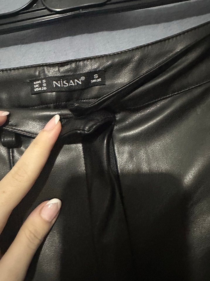 Kadın Siyah Deri Pantolon - Görsel 2