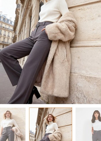 Koyu Haki Kemerli dokuma Kumaş Pantolon - Görsel 11