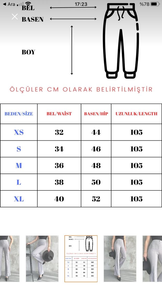 Gri çizgili bol paça Kumaş Kadın Pantolon - Görsel 5