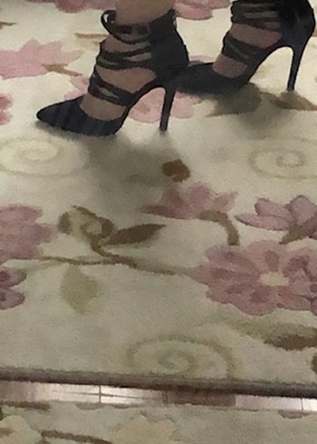 Siyah Süet Tokalı İnce Topuklu Kadın Ayakkabı - Görsel 3