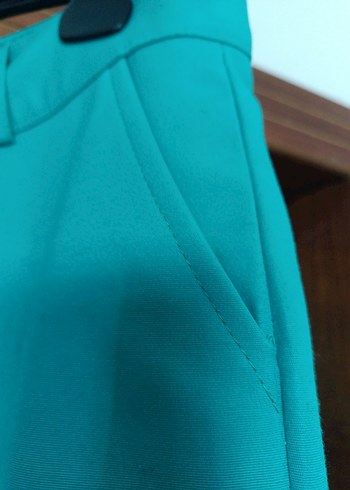 46 Beden turkuaz Renk Düğmeli Turkuaz Kadın Kumaş Pantolon