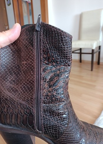 40 Beden kahverengi Renk Kahverengi krokodil Desenli Kadın Bot.