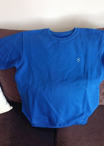 Mavi uzun Kollu Kadın Sweatshirt