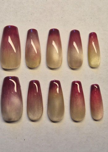 Cat Eye Ombre Jel Takma Tırnak - Görsel 2