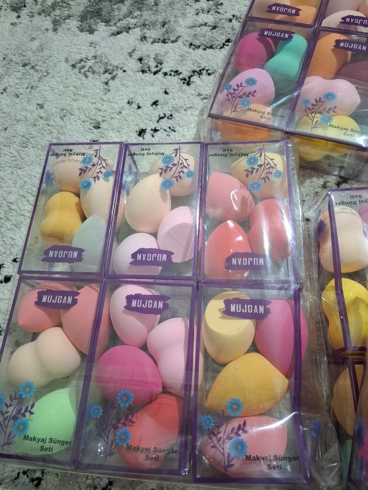 Pastel Renkli Makyaj Sünger Seti - Görsel 2