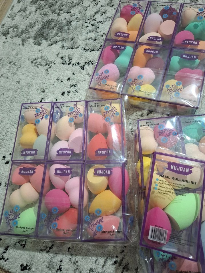 Pastel Renkli Makyaj Sünger Seti - Görsel 3