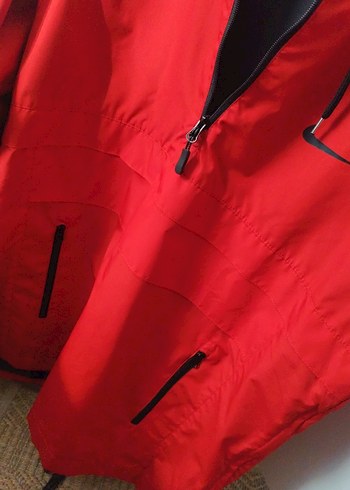 Kırmızı Fermuarlı Erkek Yağmurluk kanguru tipi - Görsel 3