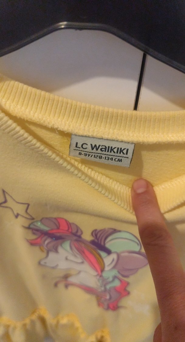 Sarı Uzun Kollu Kız Elbisesi - Görsel 2