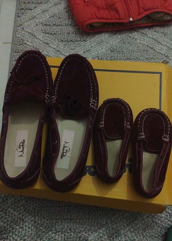 süet anne kız Bordo Süet Tokalı Erkek Çocuk Loafer - Görsel 4