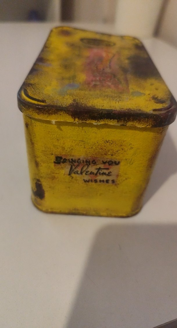 Vintage Sarı Dekoratif teneke Kutusu - Görsel 5