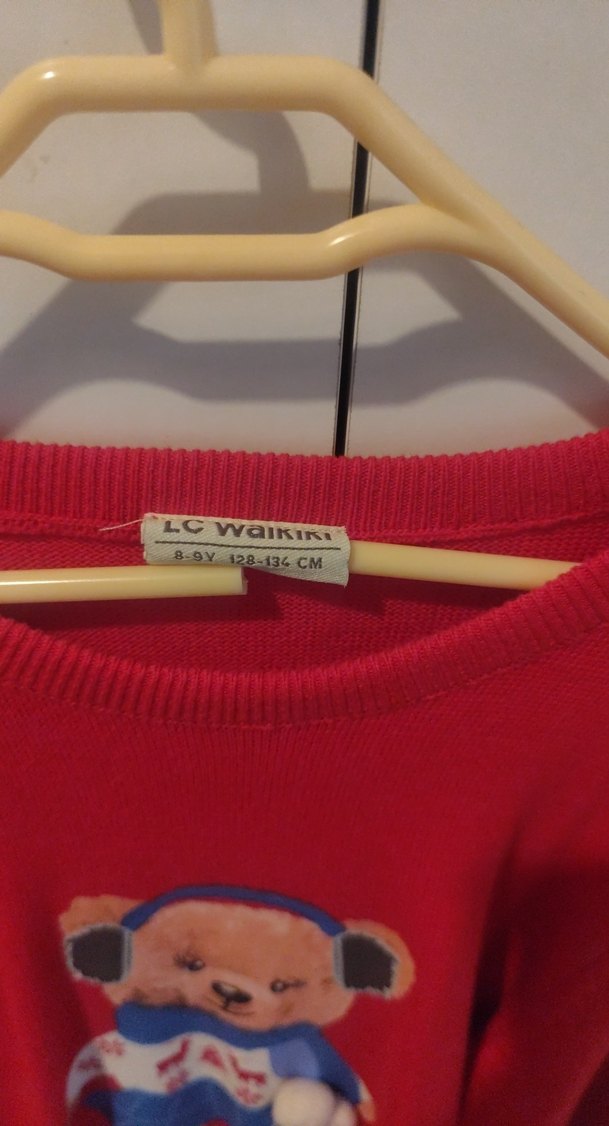 LCW Kız Çocuk Kırmızı Triko Elbise - Görsel 2