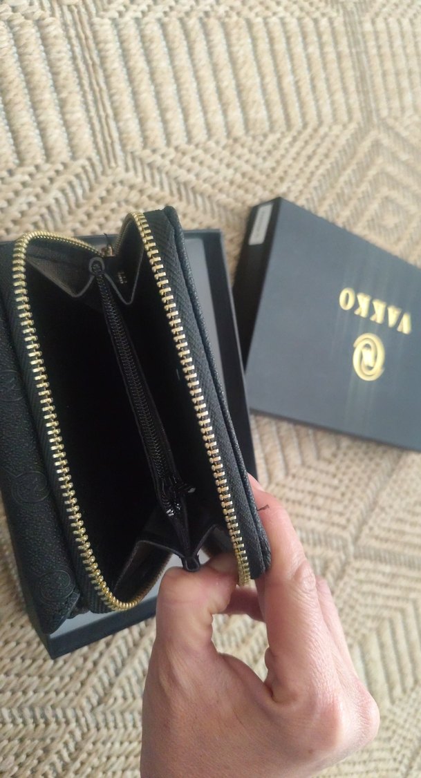 orjinal Vakko Siyah Deri Fermuarlı Kadın Cüzdanı - Görsel 3
