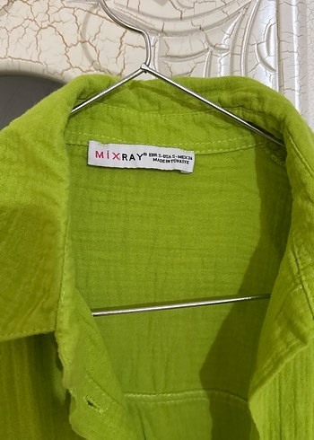 Yeşil Düğmeli Keten Kadın Gömlek - Görsel 2