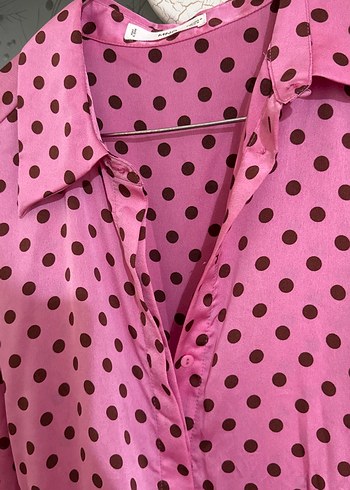 Puantiyeli Pembe Tulum - Görsel 5