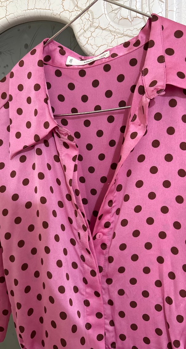 Puantiyeli Pembe Tulum - Görsel 5