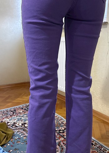 Parlak Mor Midi Kadın Jean - Görsel 3