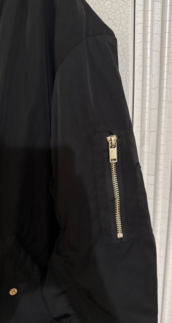 Siyah Fermuarlı Kadın bomber ceket - Görsel 3