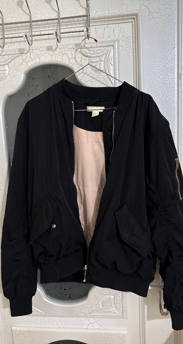 Siyah Fermuarlı Kadın bomber ceket - Görsel 4