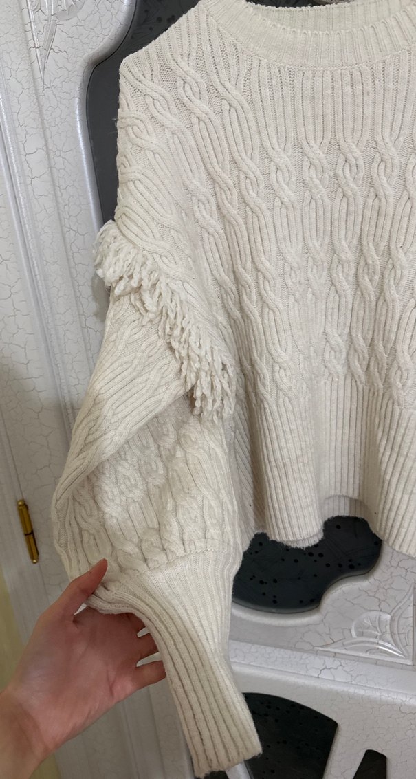 Kadın Bohem Örgü Kazak - Görsel 3