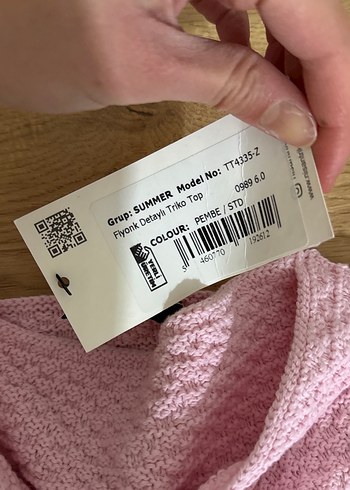 Pembe Bebek Askılı Örgü Üst - Görsel 3