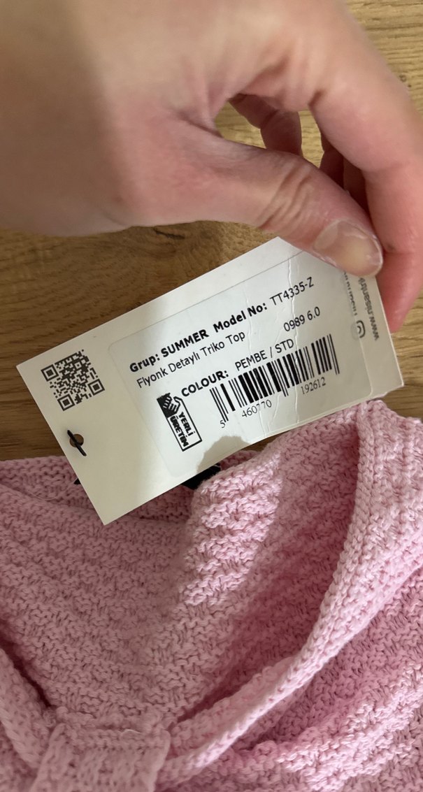 Pembe Bebek Askılı Örgü Üst - Görsel 3