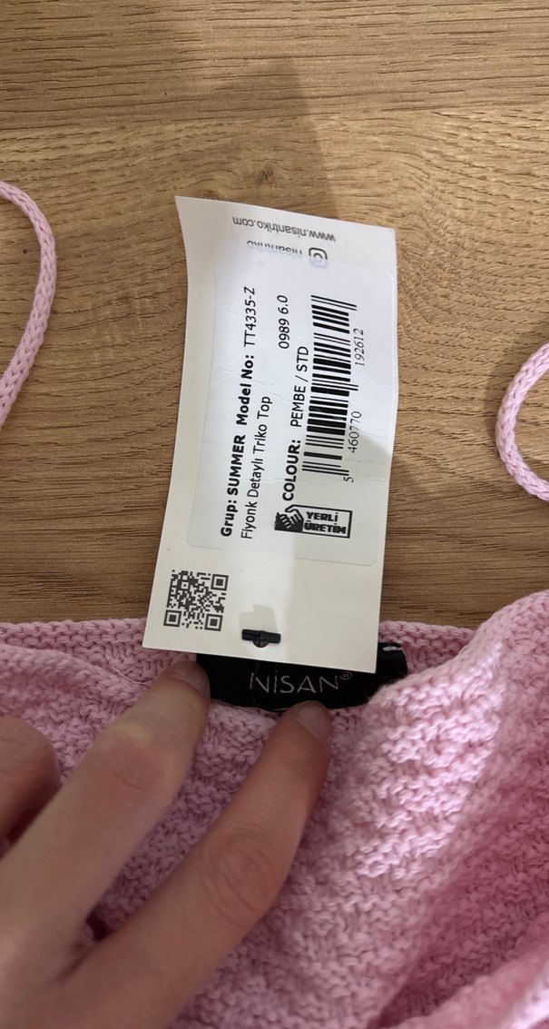 Pembe Bebek Askılı Örgü Üst - Görsel 2