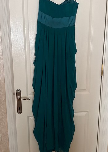 Nakışlı Turkuaz Uzun Bohem Abiye Elbise - Görsel 6