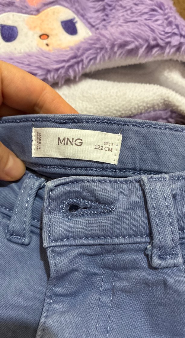 Kız Çocuk koyu lıla Denim Pantolon - Görsel 3