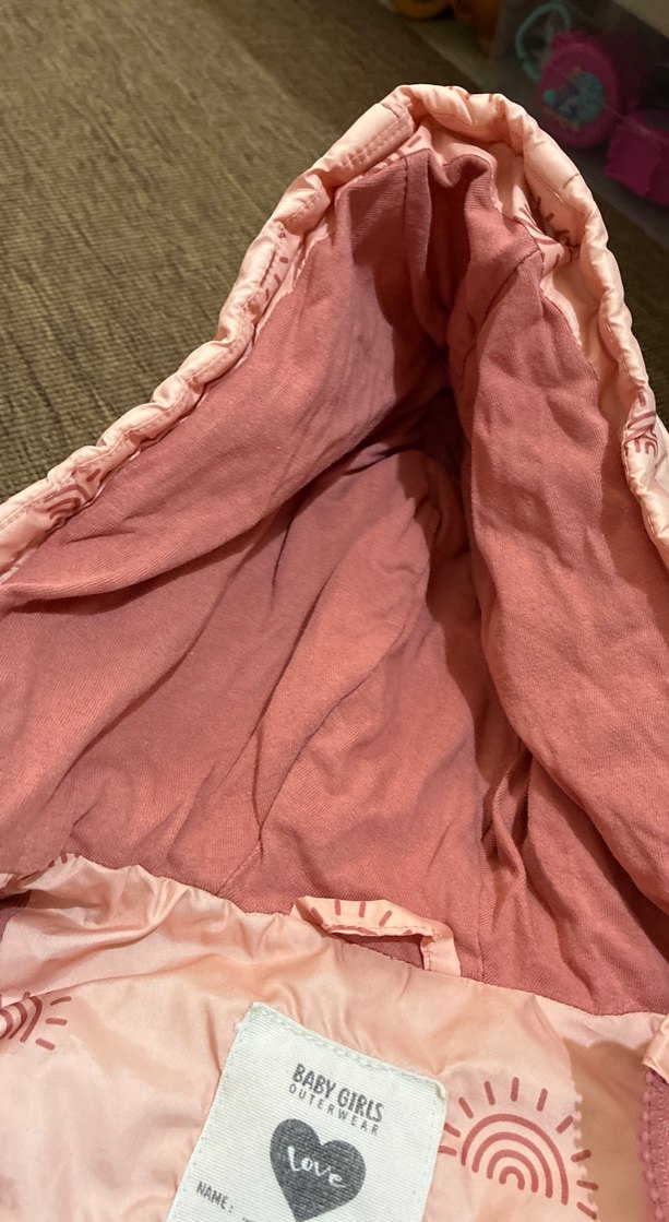 Kız Çocuk Fermuarlı Pembe Kapüşonlu Yelek - Görsel 4